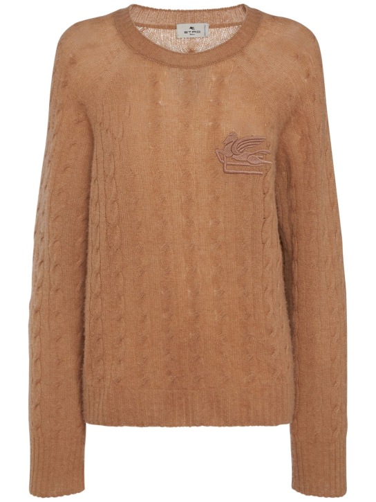 Etro: Cashmere cable knit sweater - Camel - women_0 | Luisa Via Roma