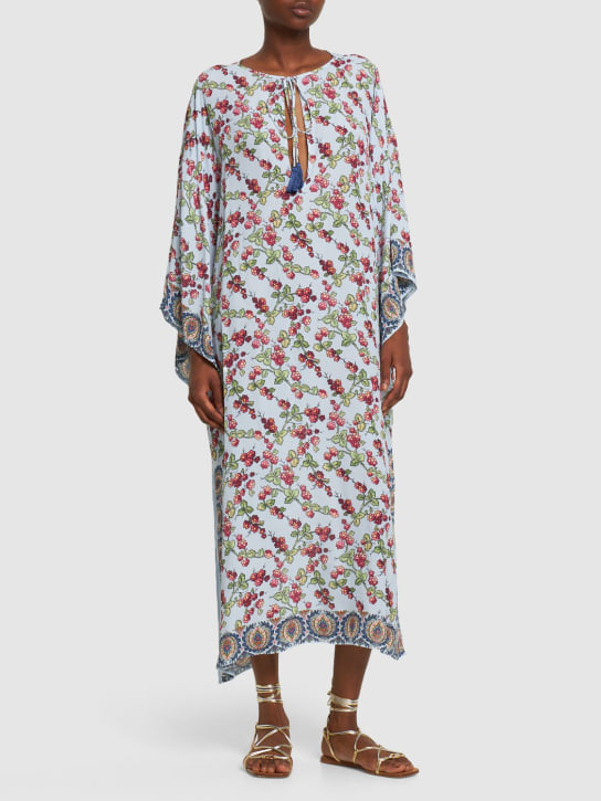 Etro: Bedrucktes, langes Kaftan-Kleid aus Viskose - women_1 | Luisa Via Roma