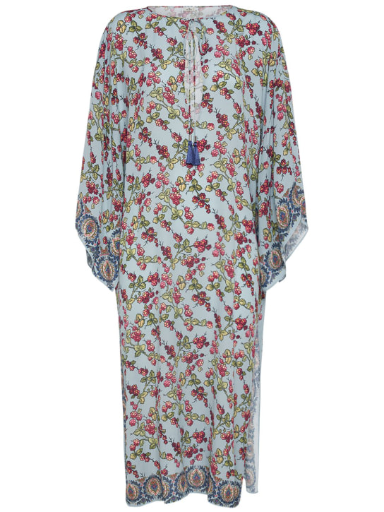 Etro: 印花粘胶纤维长款罩衫式连衣裙 - women_0 | Luisa Via Roma