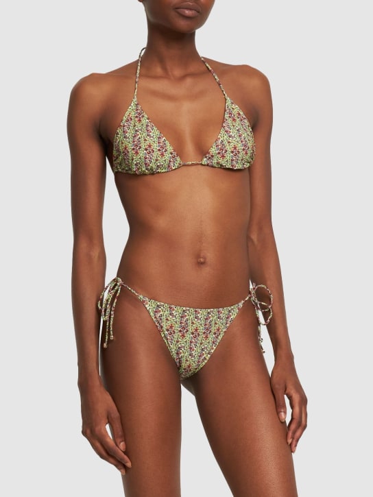Etro: Bikini de Lycra estampado - Multi/Verde - women_1 | Luisa Via Roma