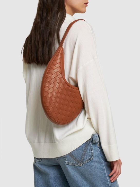 Bottega Veneta: Small Drop leather shoulder bag - Wood - women_1 | Luisa Via Roma