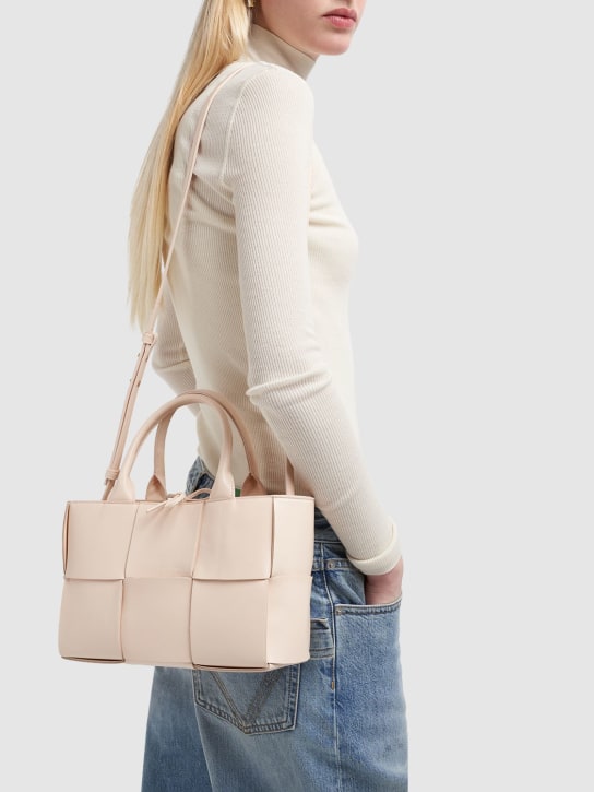 Bottega Veneta: Mini Arco leather tote bag - Macaroon - women_1 | Luisa Via Roma
