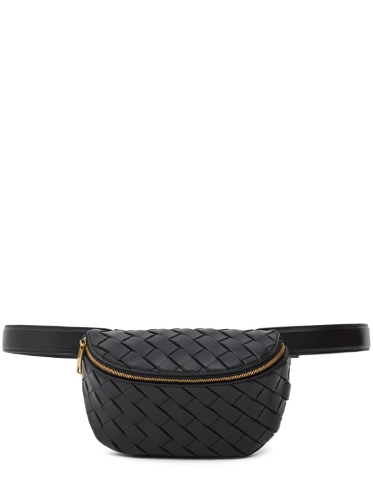 Bottega Veneta: Padded Intrecciato leather belt beg - Black - women_0 | Luisa Via Roma