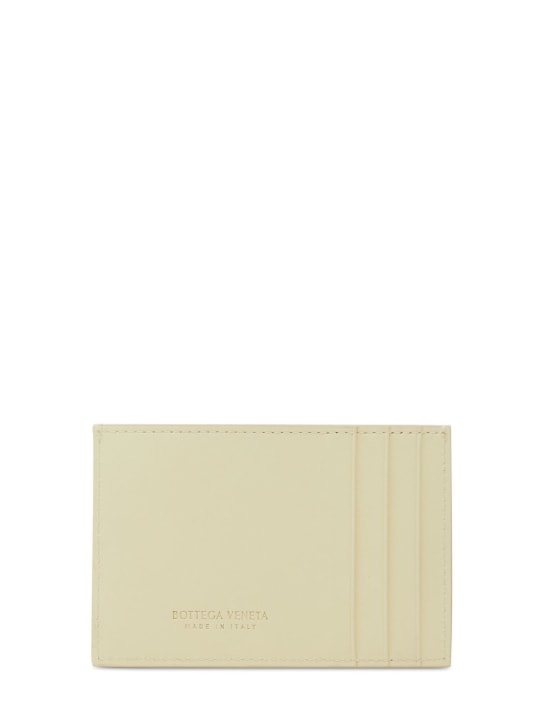 Bottega Veneta: Cassette leather credit card case - Camomile - women_1 | Luisa Via Roma