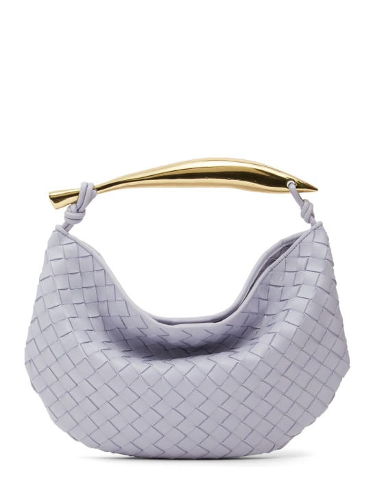 Bottega Veneta: Small Sardine leather top handle bag - Oyster - women_0 | Luisa Via Roma