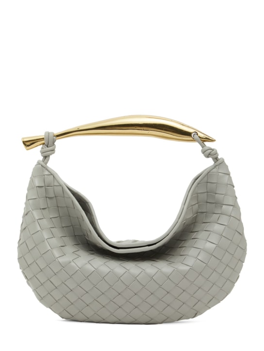 Bottega Veneta: Small Sardine leather top handle bag - Agate Grey - women_0 | Luisa Via Roma