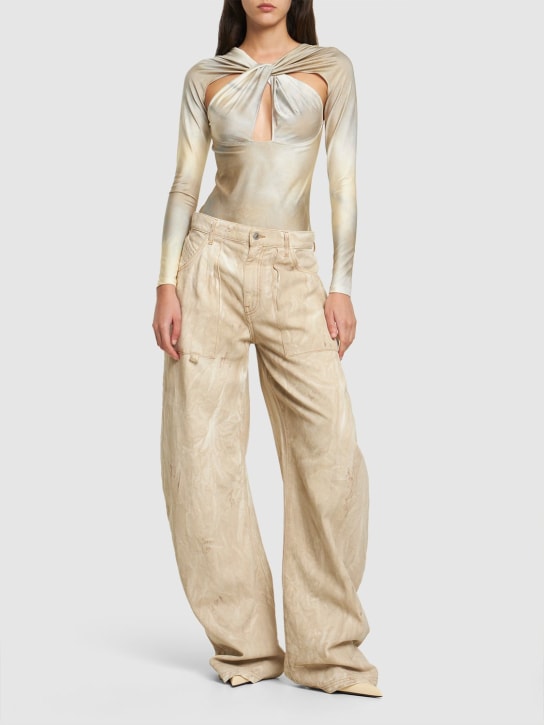 Coperni: Body en jersey ajouré torsadé - Blanc - women_1 | Luisa Via Roma