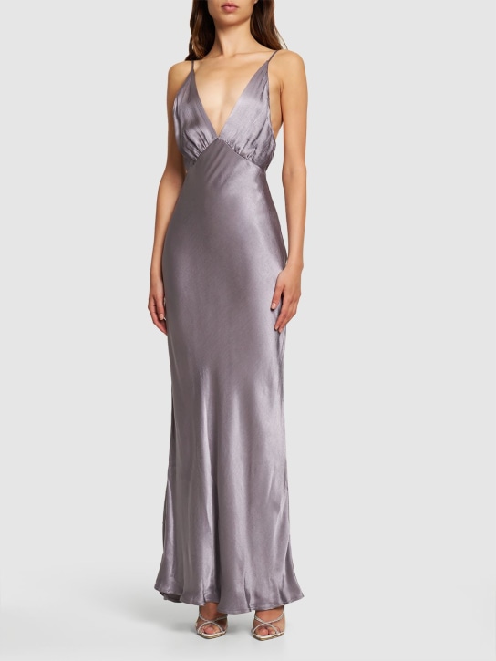 Bec + Bridge: Vestido de viscosa con cuello en V - Lila - women_1 | Luisa Via Roma