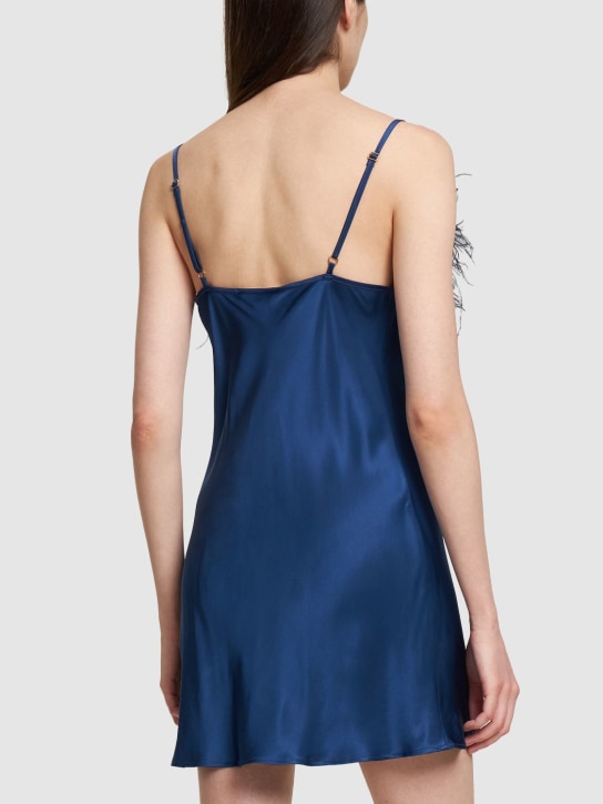 Sleeper: Boheme mini satin slip dress - Blue - women_2 | Luisa Via Roma