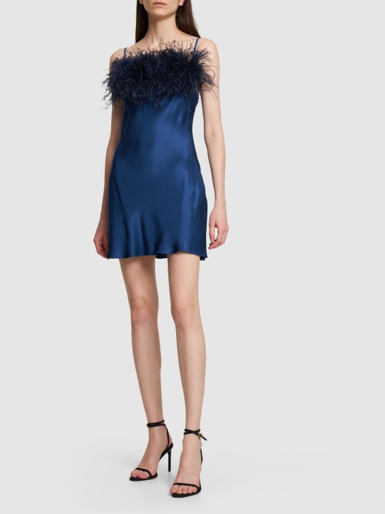 Sleeper: Boheme mini satin slip dress - Blue - women_1 | Luisa Via Roma