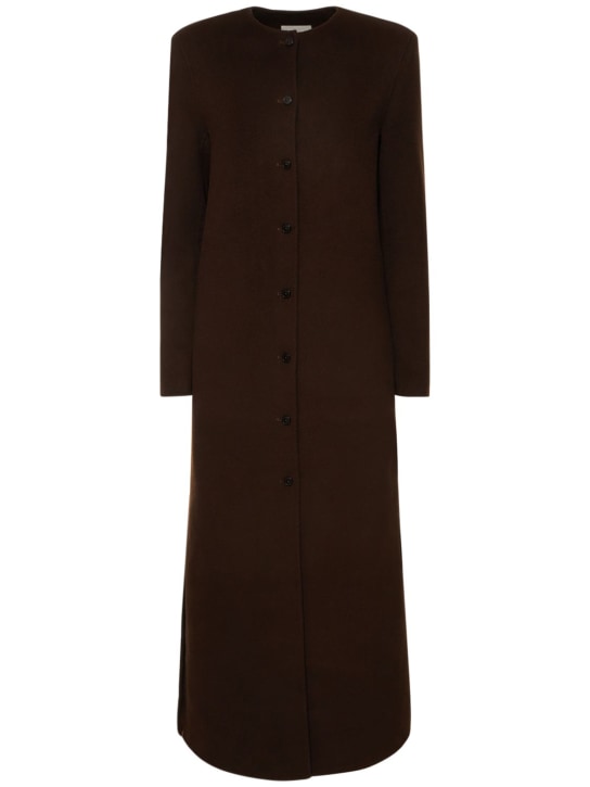 Loulou Studio: Martil wool & cashmere long coat - Brown - women_0 | Luisa Via Roma