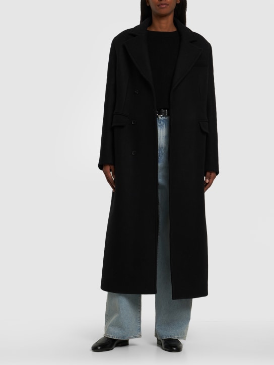Loulou Studio: Vido wool & cashmere long coat - Black - women_1 | Luisa Via Roma