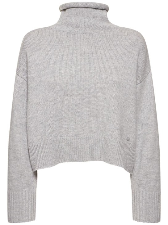 Loulou Studio: Sweater aus bestickter Woll/Kaschmirmischung - Grau Melange - women_0 | Luisa Via Roma
