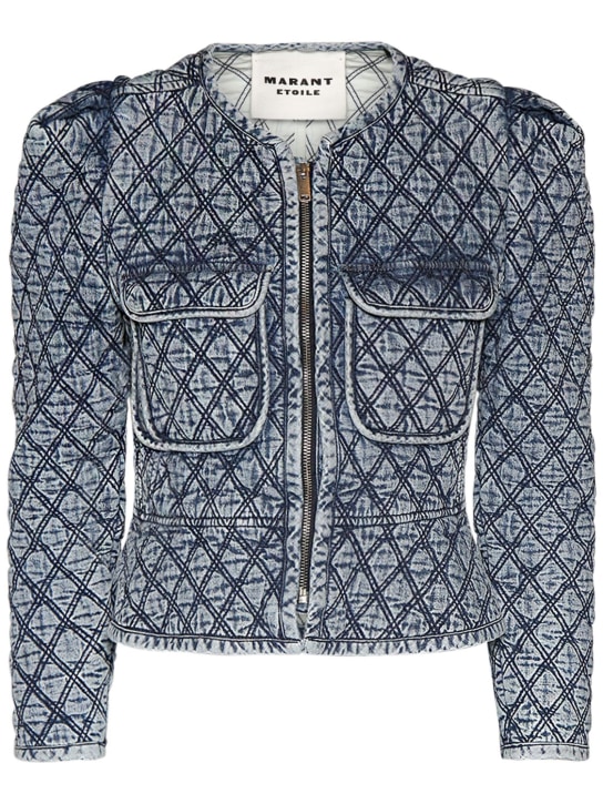 Marant Etoile: Deliona cotton denim jacket - Açık Mavi - women_0 | Luisa Via Roma