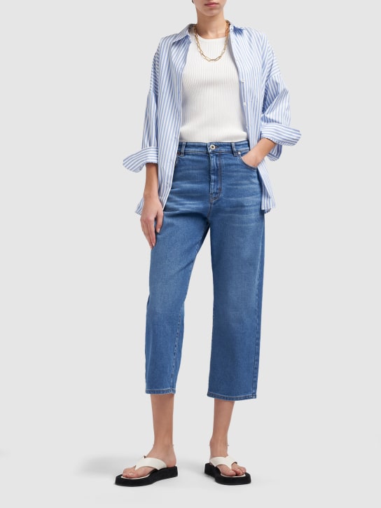 Weekend Max Mara: Jeans cropped de denim - Azul Denim - women_1 | Luisa Via Roma