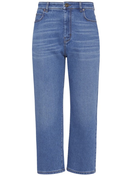 Weekend Max Mara: Jeans cropped de denim - Azul Denim - women_0 | Luisa Via Roma