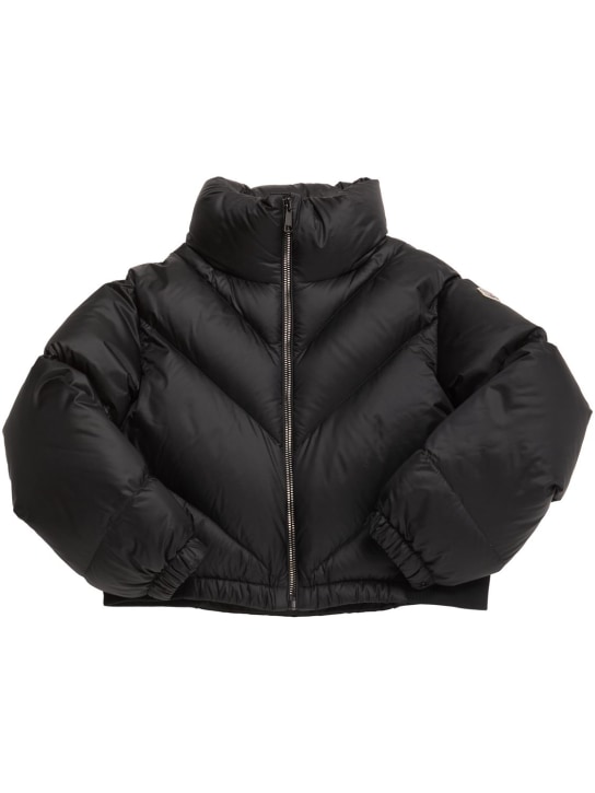 Moncler: Mira nylon down jacket - Black - kids-girls_0 | Luisa Via Roma