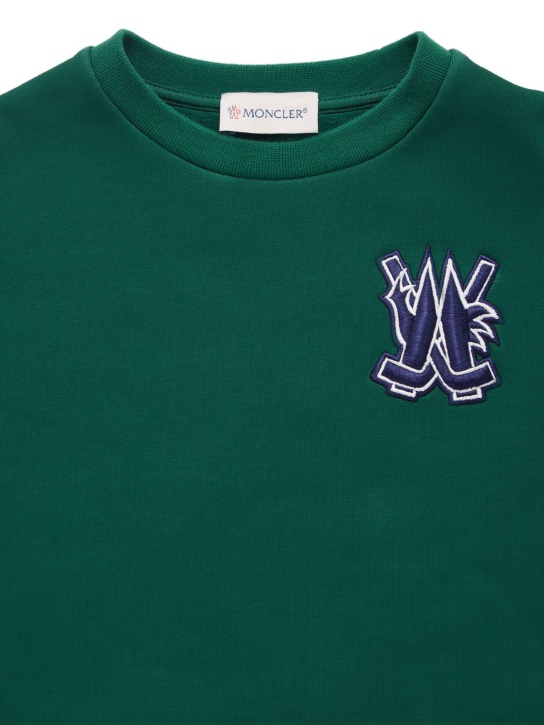 Moncler: Sweatshirt aus Baumwolle - Dunkelgrün - kids-boys_1 | Luisa Via Roma