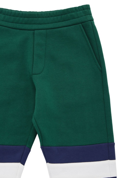 Moncler: Brushed cotton sweatpants - Dark Green - kids-boys_1 | Luisa Via Roma