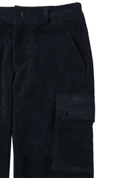 Moncler: Pantaloni in velluto millerighe - Navy - kids-boys_1 | Luisa Via Roma