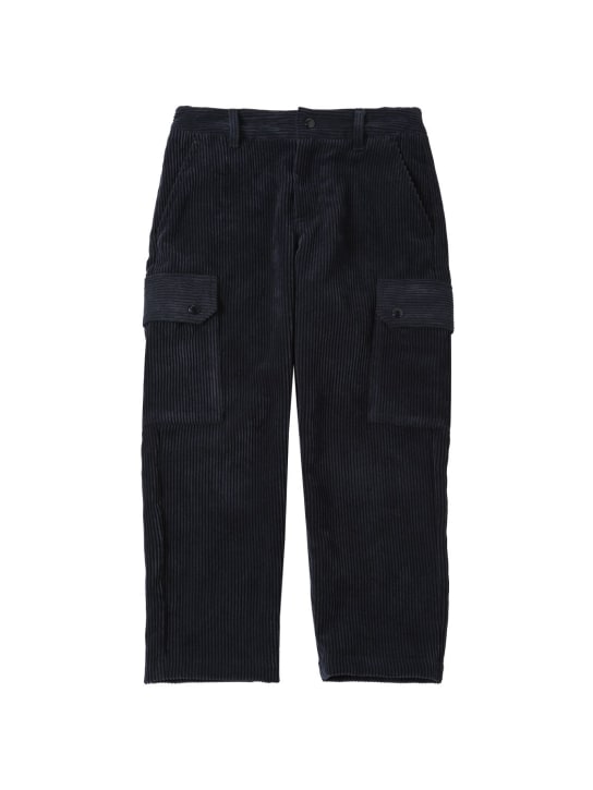 Moncler: Pantaloni in velluto millerighe - Navy - kids-boys_0 | Luisa Via Roma