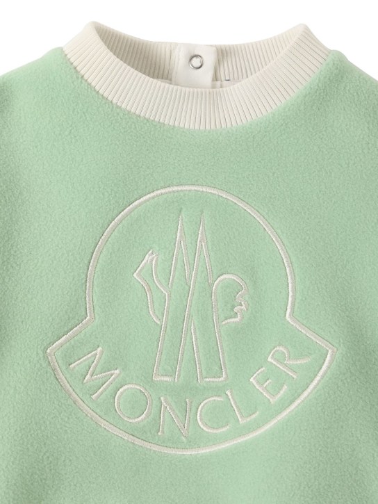 Moncler: ストレッチスウェットシャツ - ライトグリーン - kids-girls_1 | Luisa Via Roma