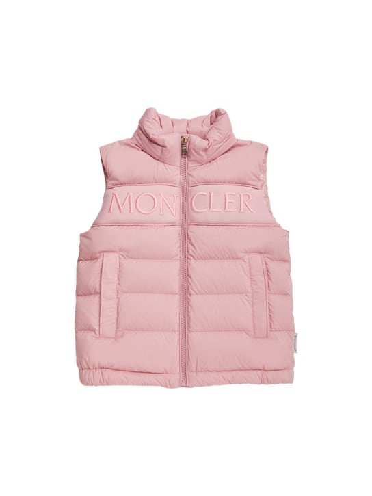 Moncler: Rafael tech down vest - Light Pink - kids-girls_0 | Luisa Via Roma