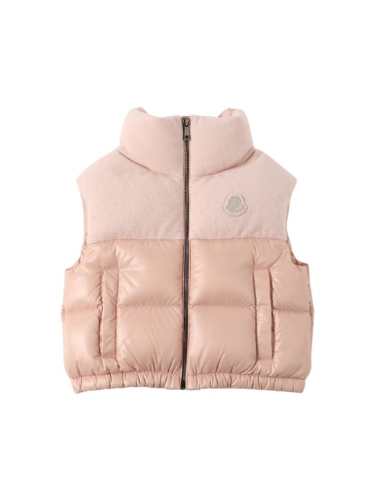 Moncler: Suzan wool blend & nylon down vest - Pink - kids-girls_0 | Luisa Via Roma