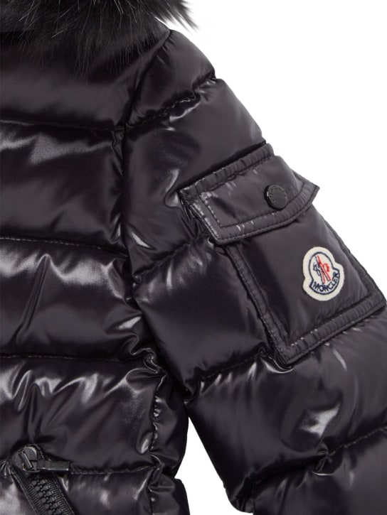 Moncler: Badyf nylon down jacket - Siyah - kids-girls_1 | Luisa Via Roma