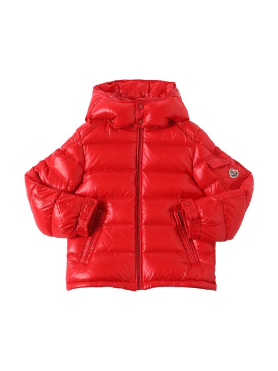 Moncler: New Maya nylon down jacket - Scarlet - kids-girls_0 | Luisa Via Roma