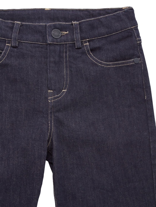 Moncler: Jeans de denim de algodón stretch - Azul Marino - kids-boys_1 | Luisa Via Roma