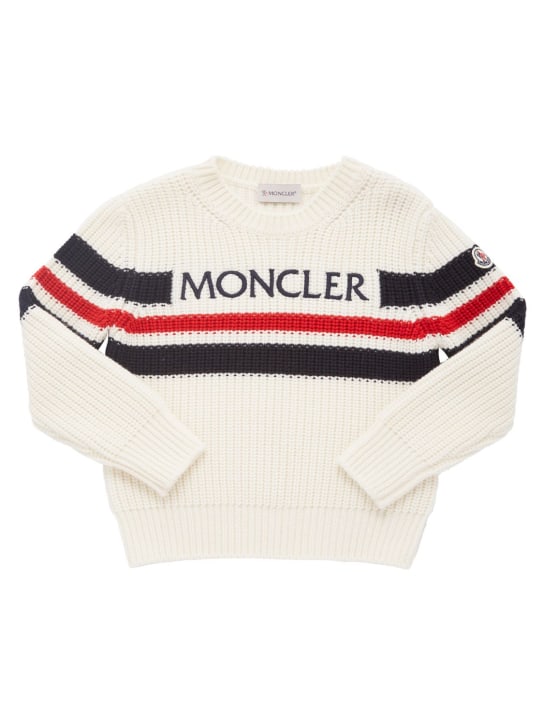 Moncler: Suéter de lana - Natural - kids-boys_0 | Luisa Via Roma