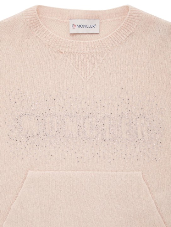 Moncler: Carded wool sweater - Light Pink - kids-girls_1 | Luisa Via Roma