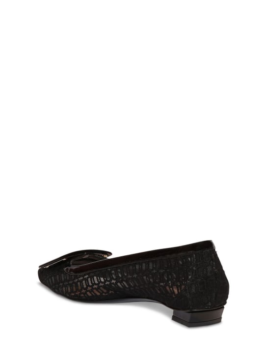 Roger Vivier: 25mm Belle Vivier monogram mesh pumps - Black - women_3 | Luisa Via Roma