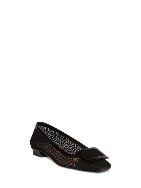 Roger Vivier: 25mm Belle Vivier monogram mesh pumps - Black - women_2 | Luisa Via Roma
