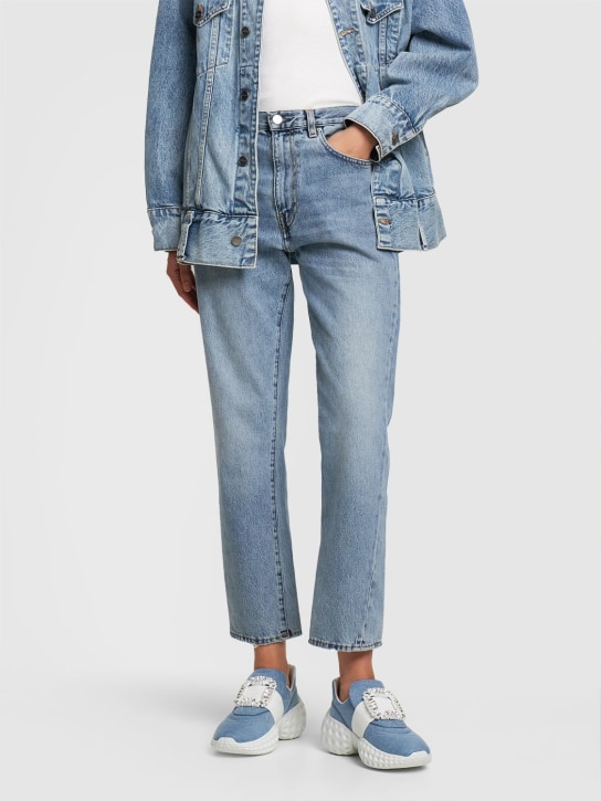 Roger Vivier: Sneakers denim Viv Run - Denim/White - women_1 | Luisa Via Roma