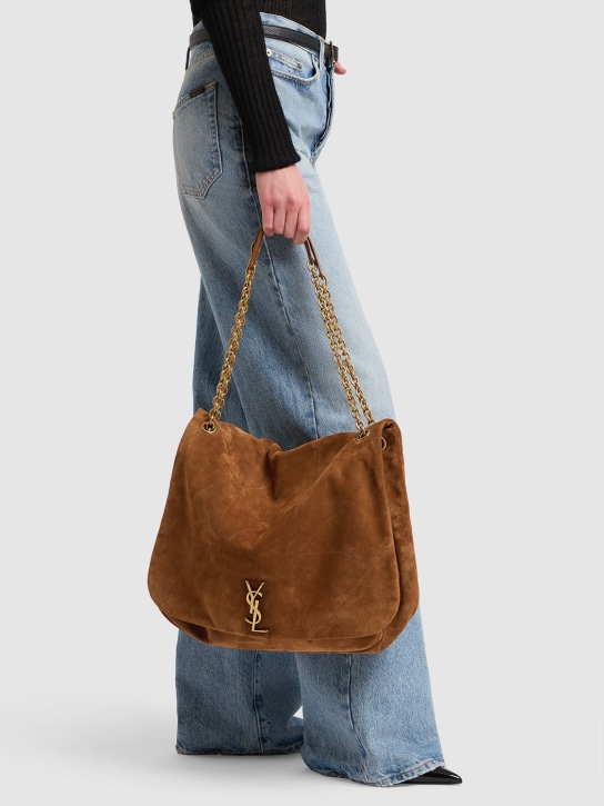 Saint Laurent: Jamie 4.3 suede leather shoulder bag - Brown Caramel - women_1 | Luisa Via Roma