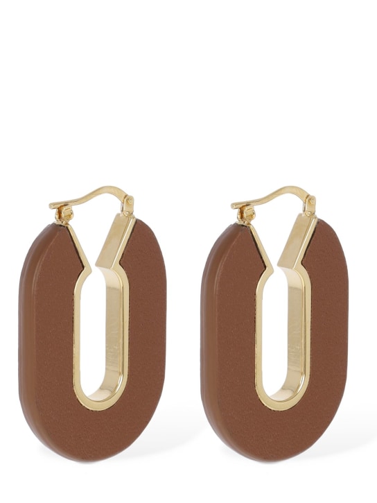 Jil Sander: Precious Wildness 2 hoop earrings - Brown - women_0 | Luisa Via Roma