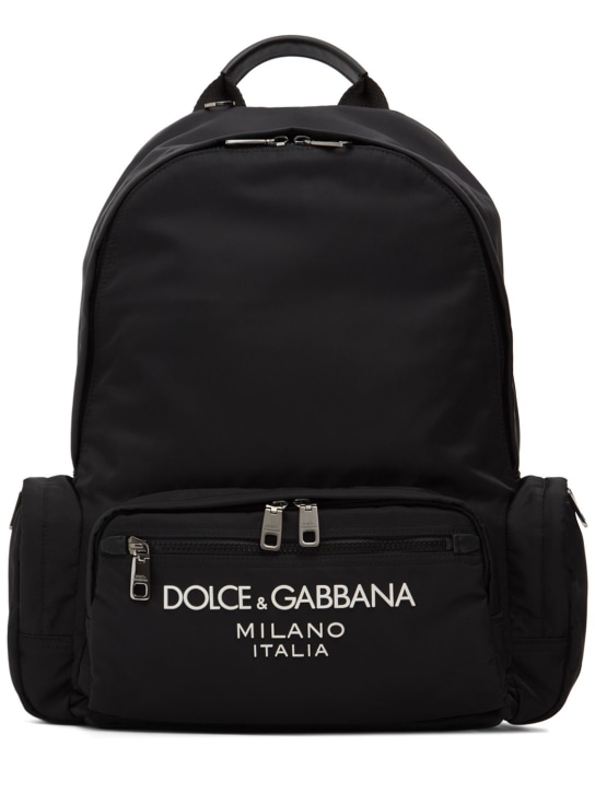 Dolce&Gabbana: ナイロンバックパック - ブラック - men_0 | Luisa Via Roma