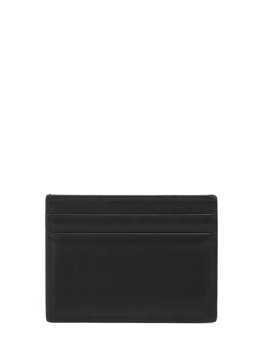 Dolce&Gabbana: Porte-cartes en cuir imprimé logo - Noir - men_1 | Luisa Via Roma