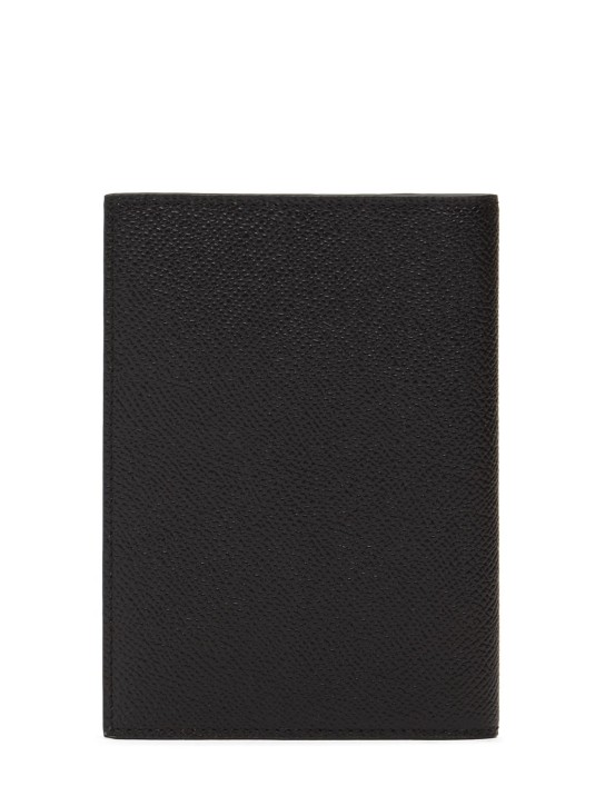Dolce&Gabbana: Porte-passeport en cuir avec plaque logo - men_1 | Luisa Via Roma