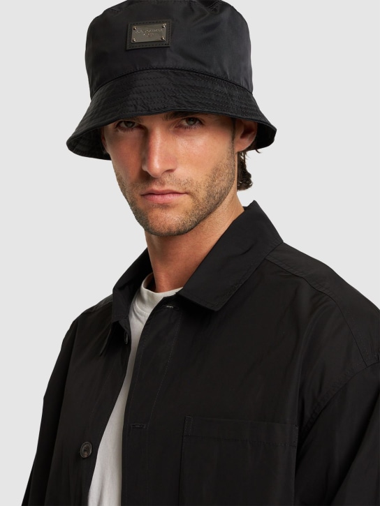 Dolce&Gabbana: Nylon bucket hat - Black - men_2 | Luisa Via Roma