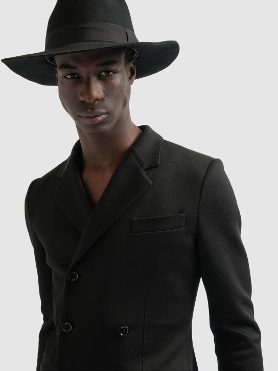 Dolce&Gabbana: Wool fedora hat - Black - men_1 | Luisa Via Roma