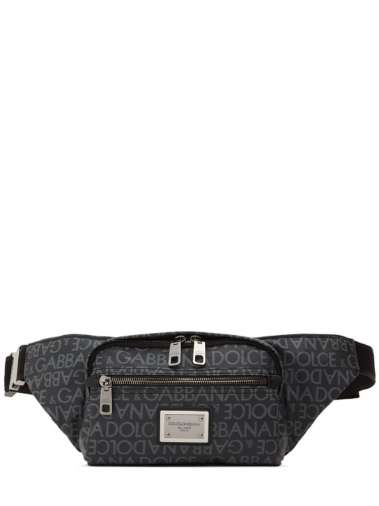 Dolce&Gabbana: Logo jacquard belt bag - men_0 | Luisa Via Roma