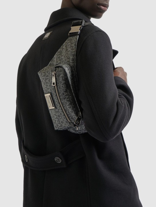 Dolce&Gabbana: Logo jacquard belt bag - men_1 | Luisa Via Roma