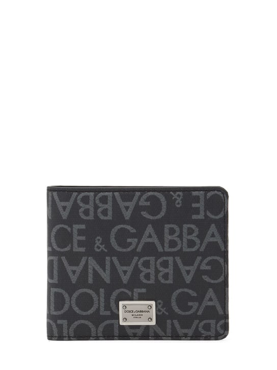 Dolce&Gabbana: 로고 자카드 빌폴드 지갑 - men_0 | Luisa Via Roma