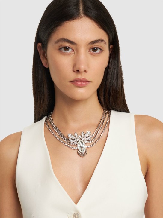 Rabanne: Halsband mit Kristallen - Silber/Kristall - women_1 | Luisa Via Roma