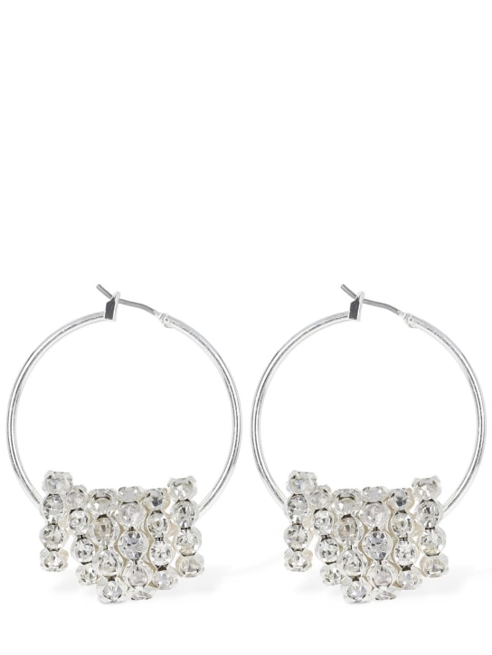 Magda Butrym: Crystal hoop earrings - Silver - women_0 | Luisa Via Roma