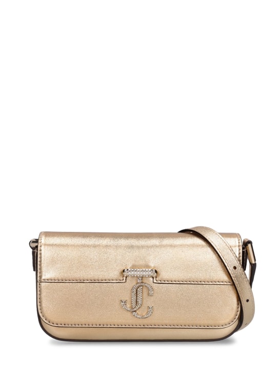 Jimmy Choo: Avenue mini leather shoulder bag - Gold/Light Gold - women_0 | Luisa Via Roma