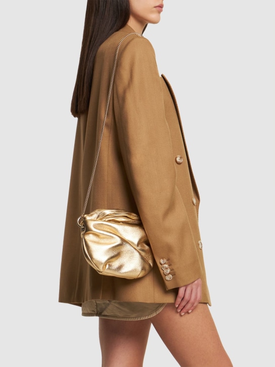 Jimmy Choo: Bonny leather top handle bag - Gold - women_1 | Luisa Via Roma